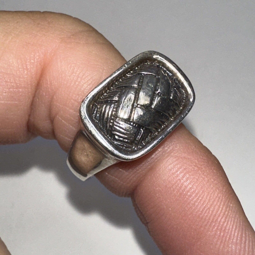 Sterling Silver‎ Ring basket Weave Band Size 7.5 Stamped 925